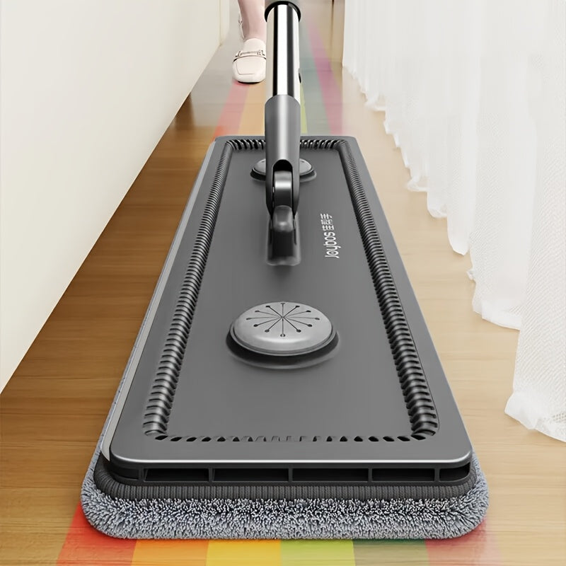 Mop And Bucket Cleaning Set, Floor Cleaning System, Hands-Free Household Dust Mop, Wet And Dry Separation Bucket, Includes Washable And Reusable Mop Cloth, Suitable for Living Room, Bedroom, Bathroom, Floor, Cleaning Tools, Cleaning Supplies