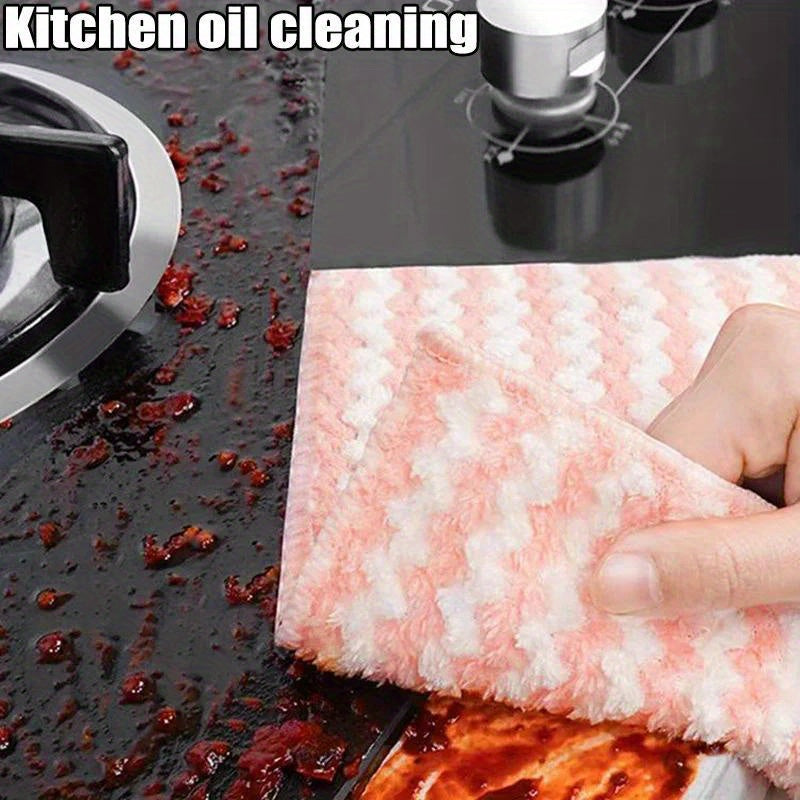 Thickened Velvet Microfiber Cleaning Cloth, High Water Absorption, Ideal for Kitchen Scrubbing Dishes, Ideal for Household Wiping.
