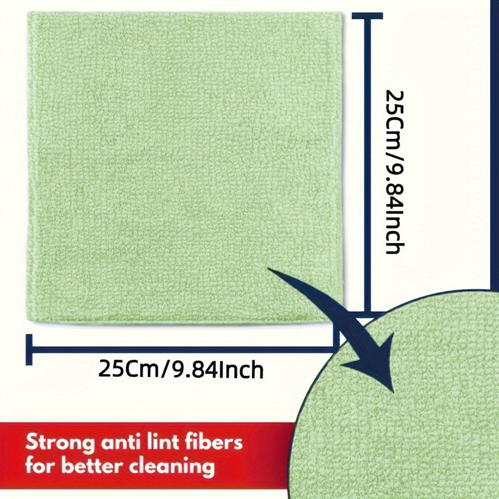 5\u002F 10\u002F 20\u002F 30\u002F 51pcs Kitchen Towels, Microfiber Light Green Cleaning Cloth Set, Absorbent, Soft & Stain Removable Cloth for Cleaning Glass, Cooking Countertop, Pots, Bowls, Faucets