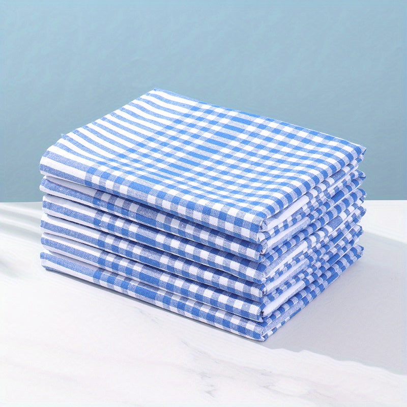 6 Pack Large 17.72'x24.8' Classic Check Rags, Cleaning Pad, Reusable Kitchen Towels for Coffee Makers, Bars, and Relaxation Rooms, and Ideal Gift Towels