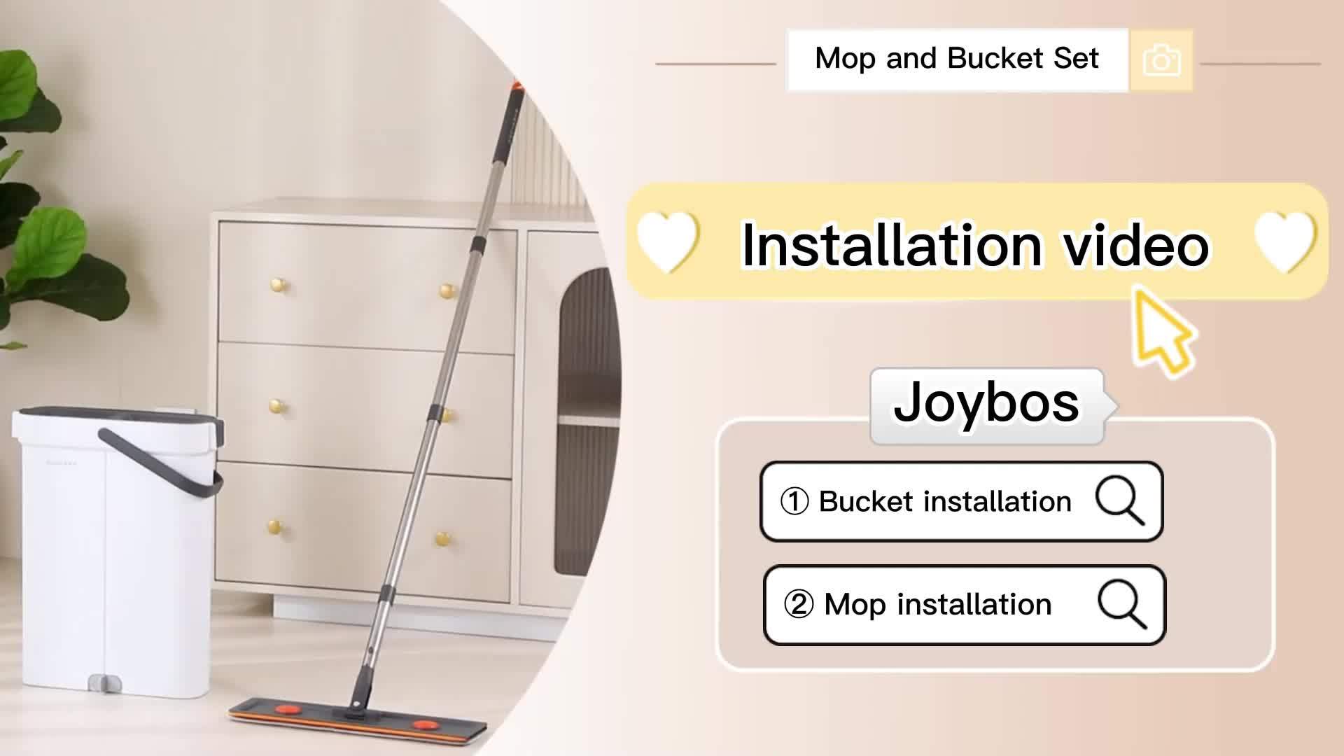 Mop And Bucket Cleaning Set, Floor Cleaning System, Hands-Free Household Dust Mop, Wet And Dry Separation Bucket, Includes Washable And Reusable Mop Cloth, Suitable for Living Room, Bedroom, Bathroom, Floor, Cleaning Tools, Cleaning Supplies