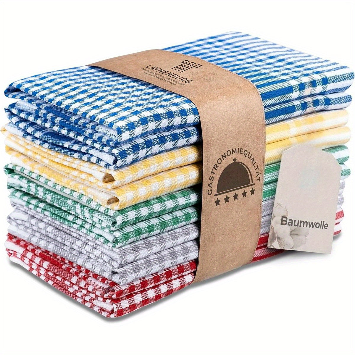 6 Pack Large 17.72'x24.8' Classic Check Rags, Cleaning Pad, Reusable Kitchen Towels for Coffee Makers, Bars, and Relaxation Rooms, and Ideal Gift Towels