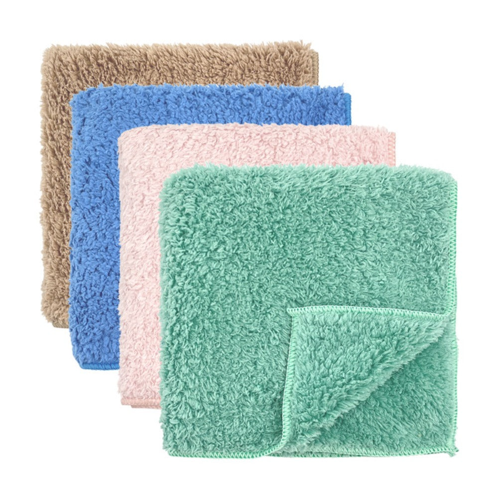 7pcs Set, New Thickened Coral Fleece Rag, Absorbent Household Kitchen Cleaning Cloth, Multi-functional Decontamination Scouring Cloth