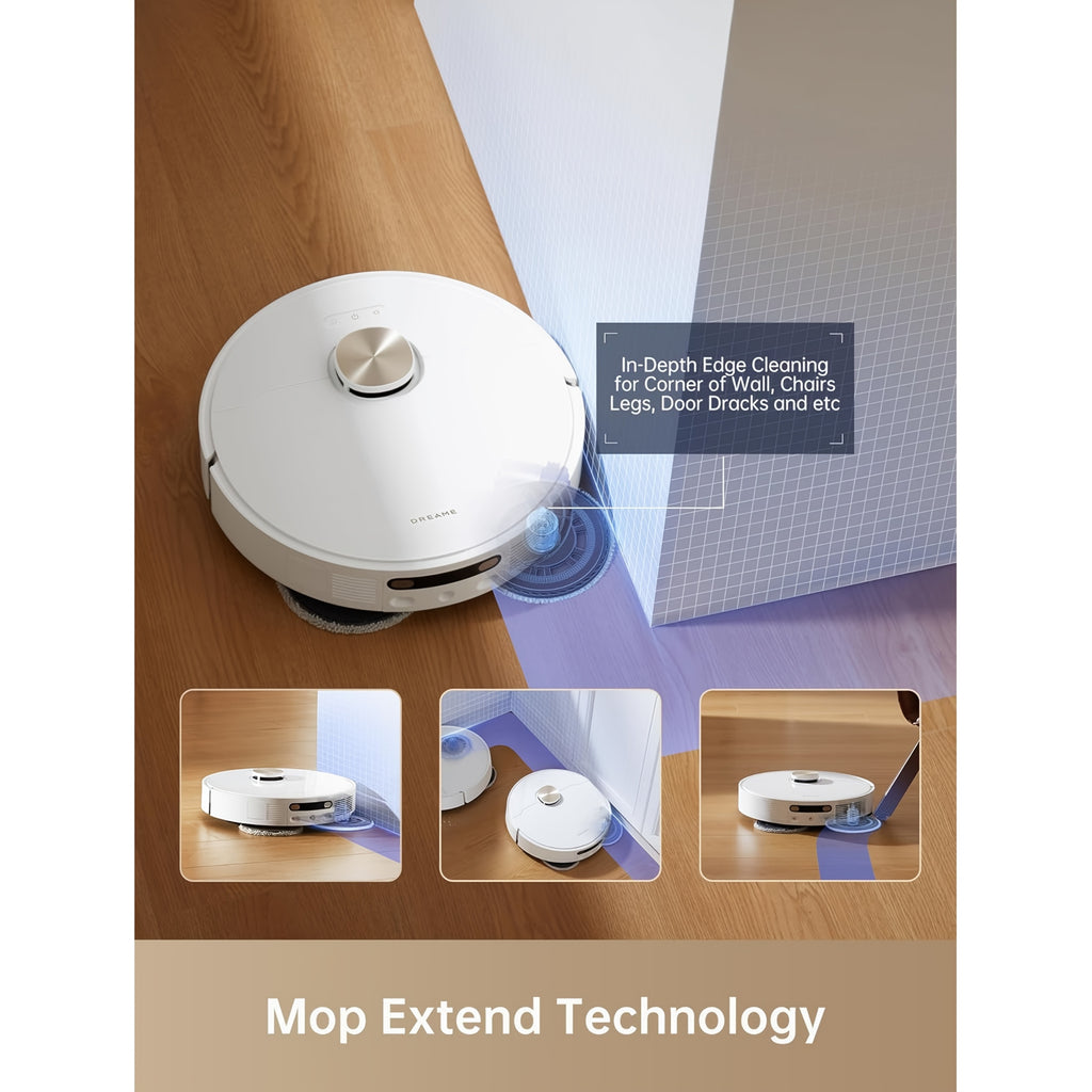 Dreame Heat Robot Vacuum And Mop Combo, Mop Extend, 7000Pa Suction, Auto Robot Care And Maintenance, 136°F Hot Water Mop Self-Cleaning, Obstacle Avoidance, Ideal for Hair, Carpets