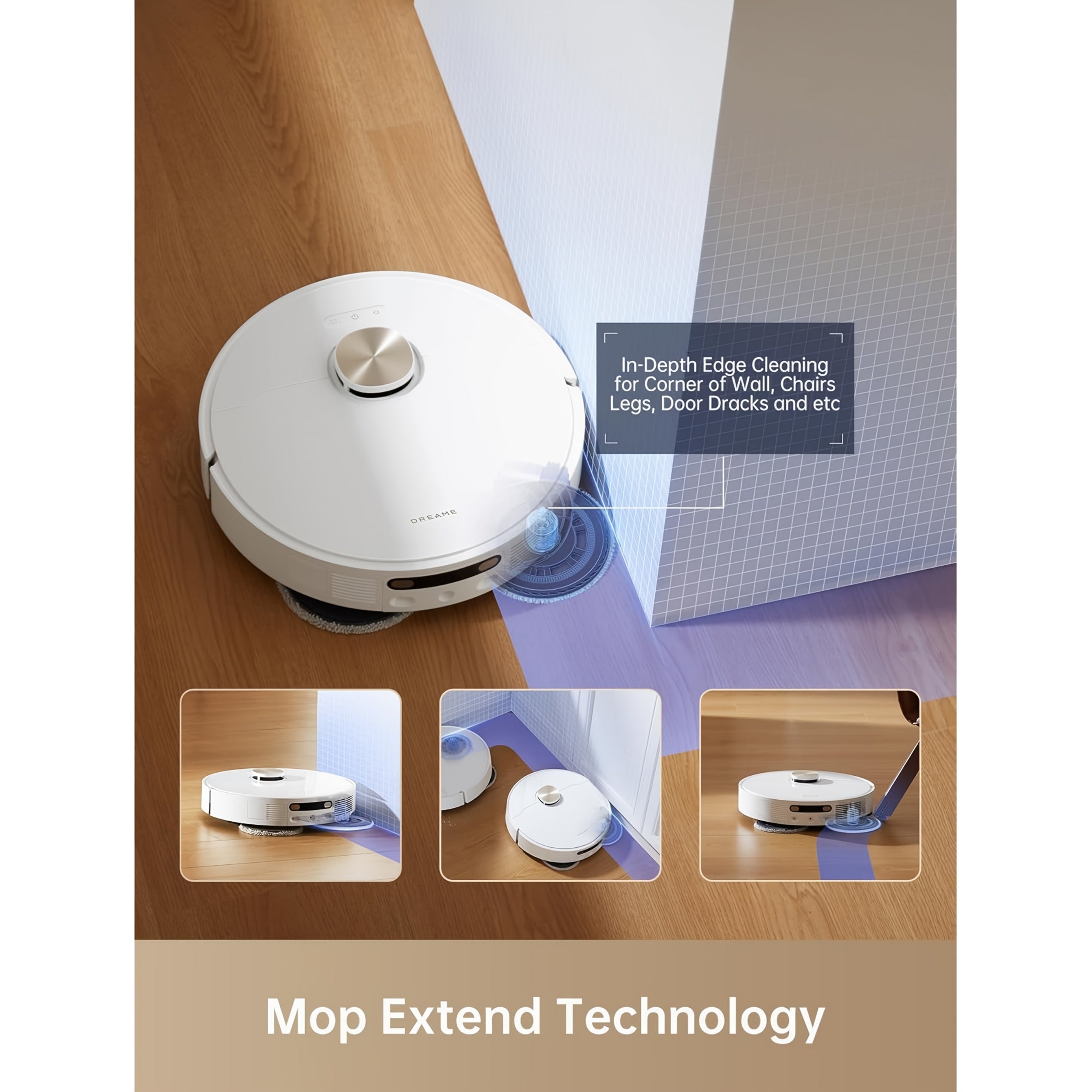 Dreame Heat Robot Vacuum And Mop Combo, Mop Extend, 7000Pa Suction, Auto Robot Care And Maintenance, 136°F Hot Water Mop Self-Cleaning, Obstacle Avoidance, Ideal for Hair, Carpets