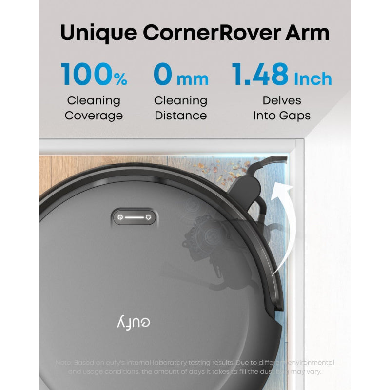 eufy Robot Vacuum C10 with Self Emptying, 8 Weeks Hands Free, Smart Mapping with LiDAR Navigation, 2.85-Inch Slim Design, Powerful Suction, Edge Expansion Brush for Pet Hair +Replacement Accessories