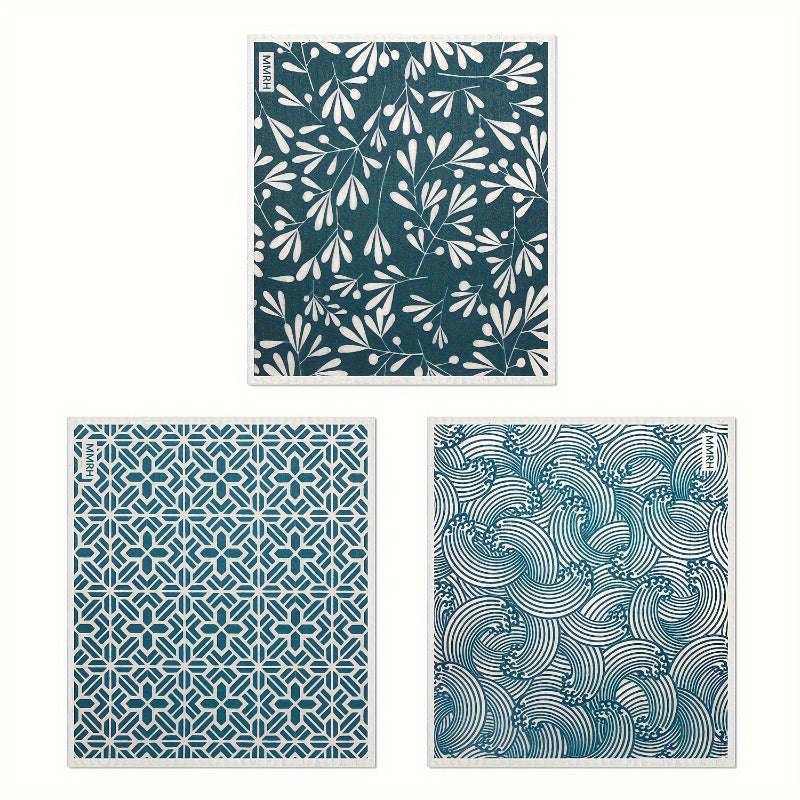 3\u002F6 Pack of Japanese Style Swedish Style Rags, Non- Wood Pulp Fiber, Water-Absorbing Quick-Drying Cleaning Rags, Reusable Decorative Household Kitchen Towels, Living Room, Bedroom - Washable Dish Towels