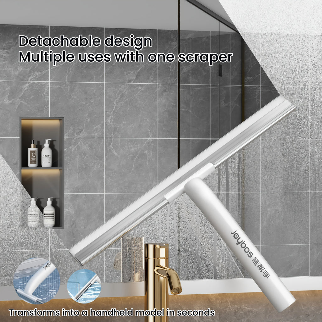 Durable|Flexible Durable Flexible 1pc Window Glass Wiper with Scraper | Long Handle Non-Slip Robust Construction | Versatile Telescopic Cleaning Tool for Glass Doors Tiles Cars Mirrors Windows