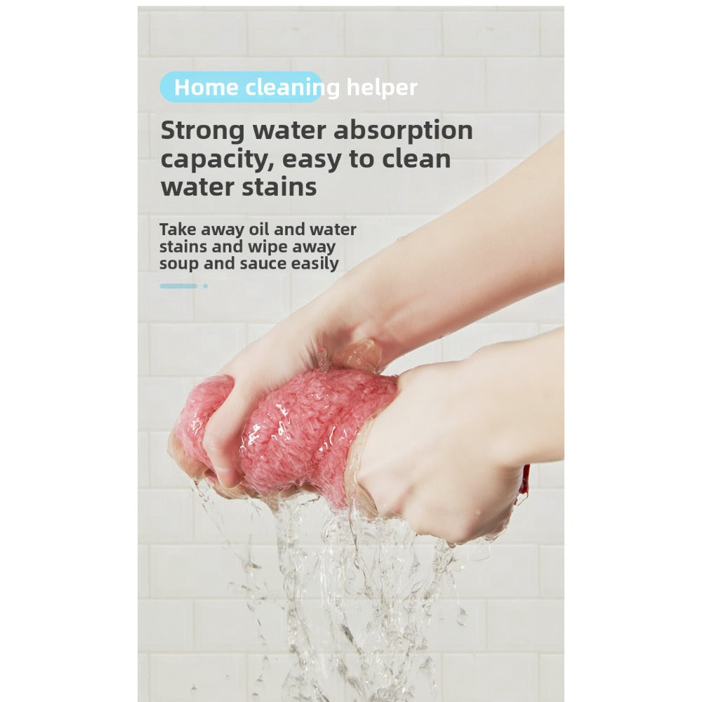 7pcs Set, New Thickened Coral Fleece Rag, Absorbent Household Kitchen Cleaning Cloth, Multi-functional Decontamination Scouring Cloth