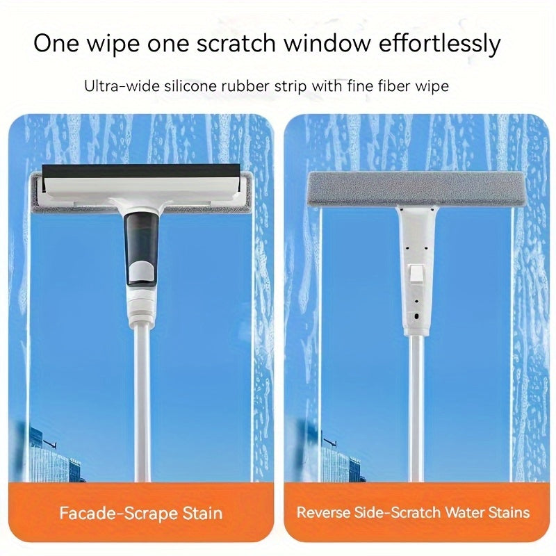 Three in One Glass Cleaning Kit, Including Scraper, Suitable for High Windows\u002Fshower Doors\u002Fcar Windshields.Household Cleaning Tools\u002Fwindow Cleaning Products.Ergonomic Handle Design.Durable Glass Cleaning Tool