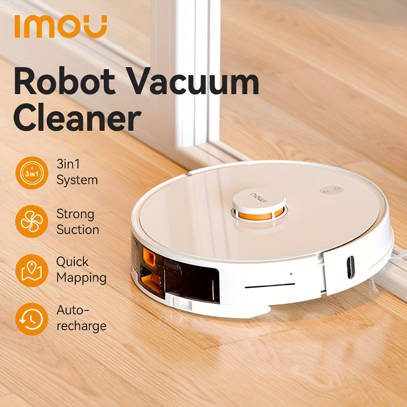 Imou L11 Robotic Vacuum with Mopping Function: 2700Pa Powerful Suction, Laser Navigation, Obstacle Avoidance, Self-Charging - Effectively Handles Pet Hair on Any Surface