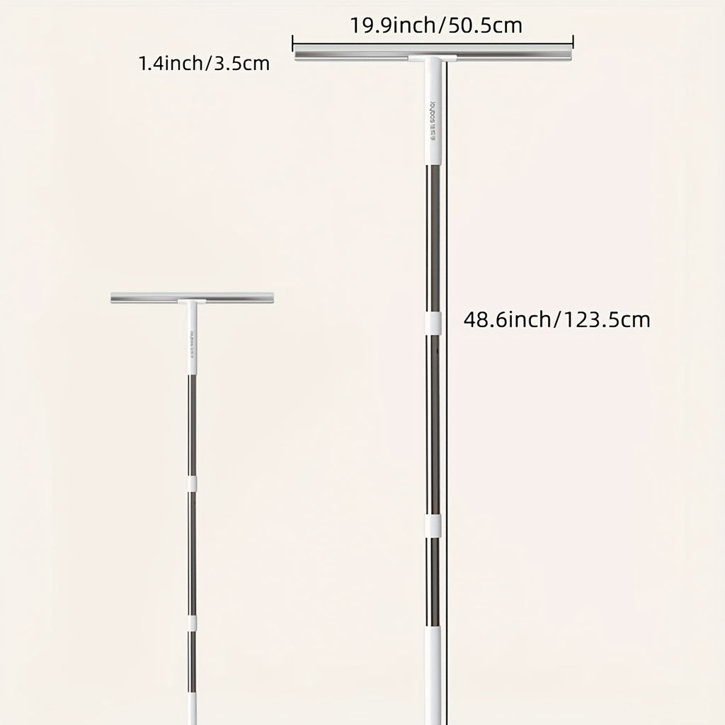 Durable|Flexible Durable Flexible 1pc Window Glass Wiper with Scraper | Long Handle Non-Slip Robust Construction | Versatile Telescopic Cleaning Tool for Glass Doors Tiles Cars Mirrors Windows