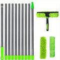 Extra-Long 2-in-1 Professional Window Squeegee Mop, Telescopic High-Place Cleaning Kit & Dust Mop Cleaning Set, Telescopic Pole Suitable for High Window Cleaning, Outdoor Cleaning Tools, Christmas\u002FGift, Great Christmas Gift, Household Window Cleaning