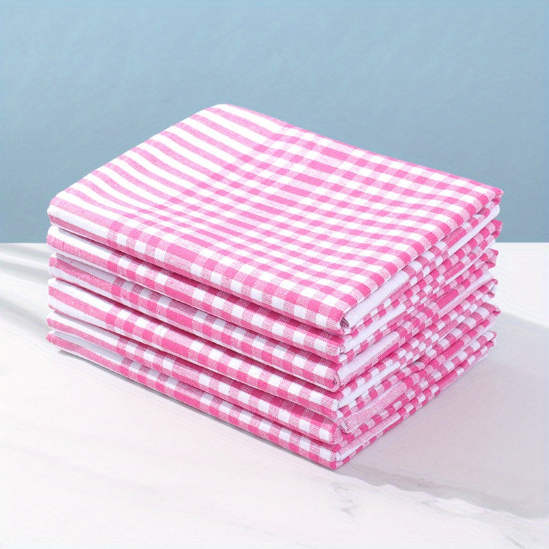 6 Pack Large 17.72'x24.8' Classic Check Rags, Cleaning Pad, Reusable Kitchen Towels for Coffee Makers, Bars, and Relaxation Rooms, and Ideal Gift Towels