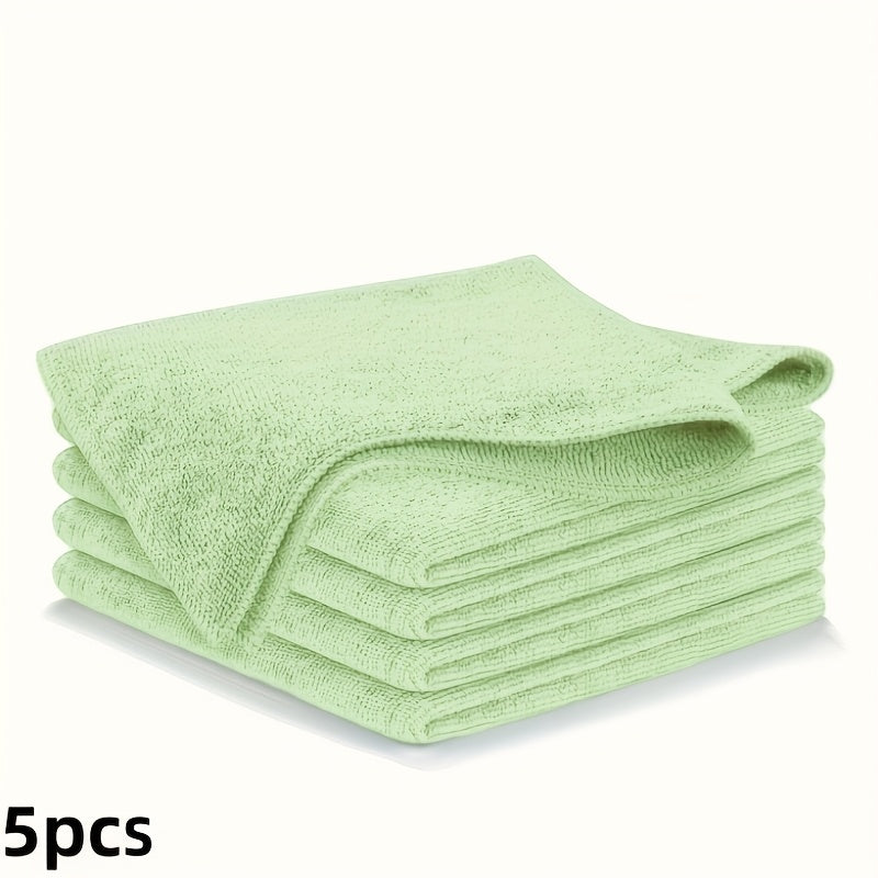 5\u002F 10\u002F 20\u002F 30\u002F 51pcs Kitchen Towels, Microfiber Light Green Cleaning Cloth Set, Absorbent, Soft & Stain Removable Cloth for Cleaning Glass, Cooking Countertop, Pots, Bowls, Faucets