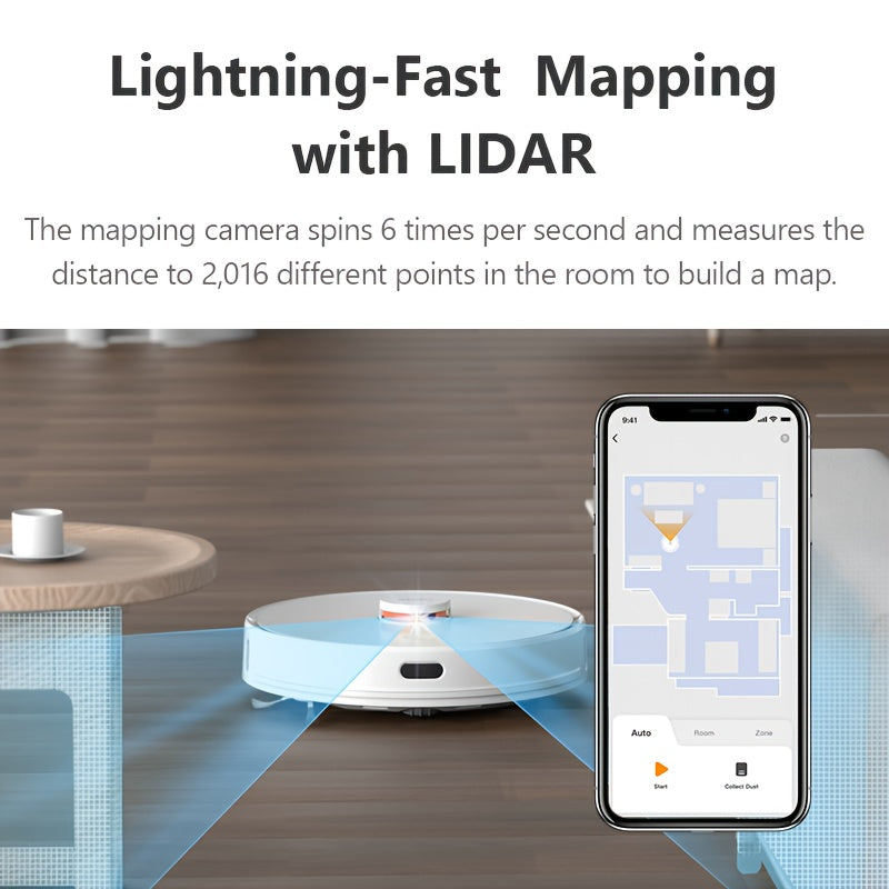 Imou L11 Robotic Vacuum with Mopping Function: 2700Pa Powerful Suction, Laser Navigation, Obstacle Avoidance, Self-Charging - Effectively Handles Pet Hair on Any Surface