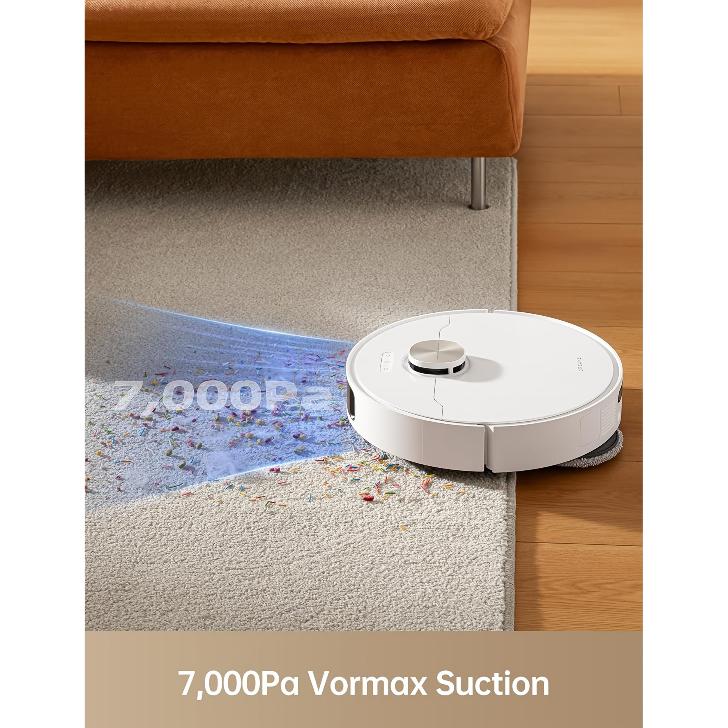 Dreame Heat Robot Vacuum And Mop Combo, Mop Extend, 7000Pa Suction, Auto Robot Care And Maintenance, 136°F Hot Water Mop Self-Cleaning, Obstacle Avoidance, Ideal for Hair, Carpets