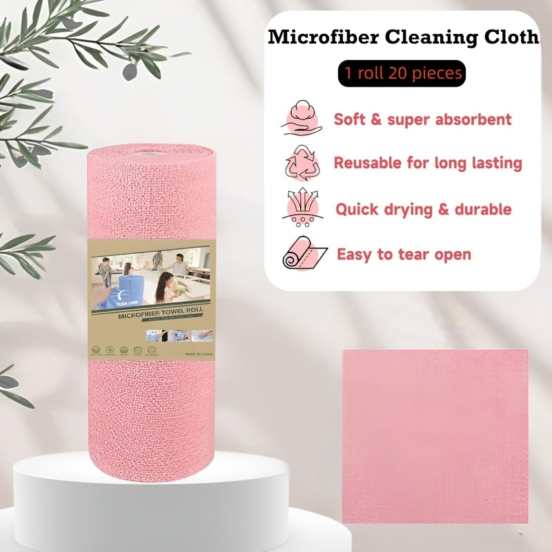 8 Rolls Reusable Cleaning Cloths Suitable for Dishes, Wet Wipes & Dish Towels - Perforated Tear-Off Sheets, Washable & Multipurpose Cloth Roll, Household Cleaning, Commercial Use - Cost-Effective Refills