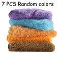 7pcs Set, New Thickened Coral Fleece Rag, Absorbent Household Kitchen Cleaning Cloth, Multi-functional Decontamination Scouring Cloth