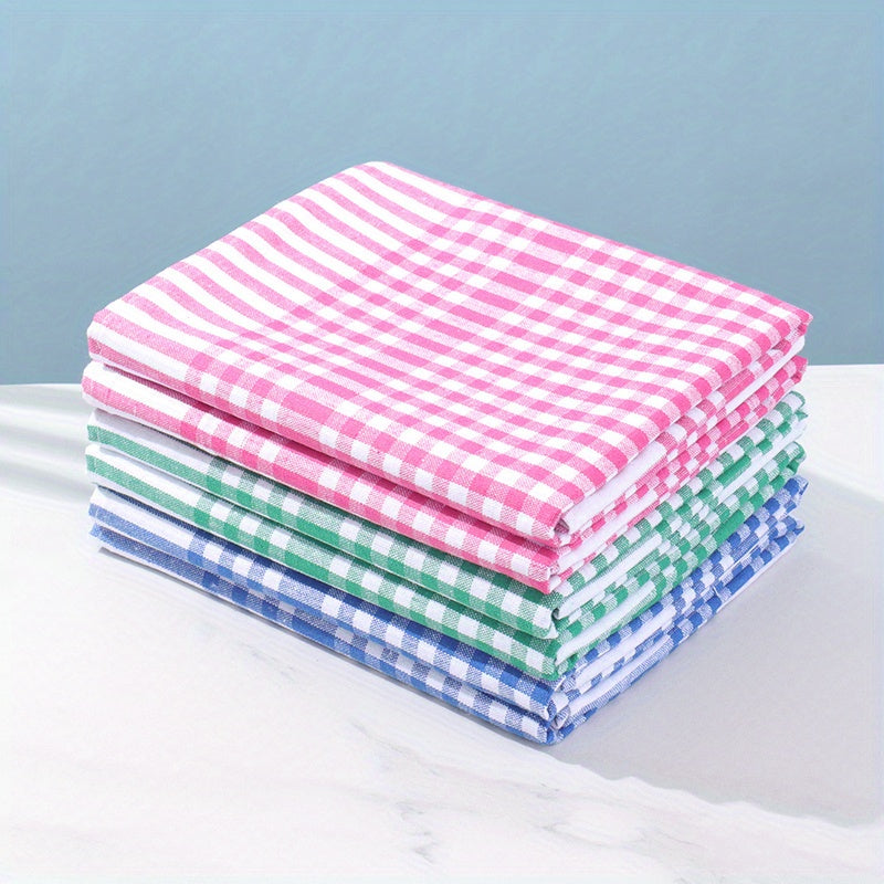 6 Pack Large 17.72'x24.8' Classic Check Rags, Cleaning Pad, Reusable Kitchen Towels for Coffee Makers, Bars, and Relaxation Rooms, and Ideal Gift Towels