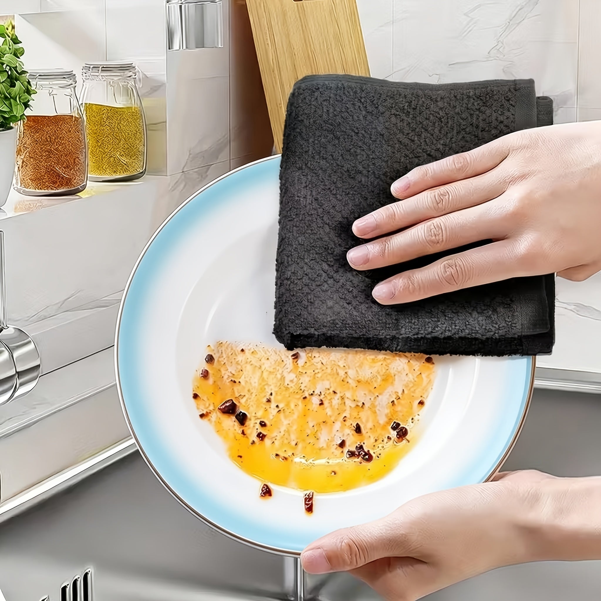 12pcs 100% Kitchen Towel Set | 6 Hand Towels (15 'X 25'), 6 Dishtowels (12 'X 12') - Striped, Water-absorbing and Durable for Cooking, Cleaning and Drying - Perfect for Christmas and Holiday Kitchens