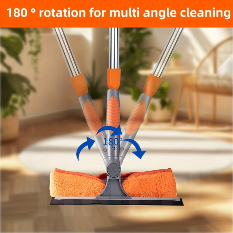 Extra-Long 2-in-1 Professional Window Squeegee Mop, Telescopic High-Place Cleaning Kit & Dust Mop Cleaning Set, Telescopic Pole Suitable for High Window Cleaning, Outdoor Cleaning Tools, Christmas\u002FGift, Great Christmas Gift, Household Window Cleaning