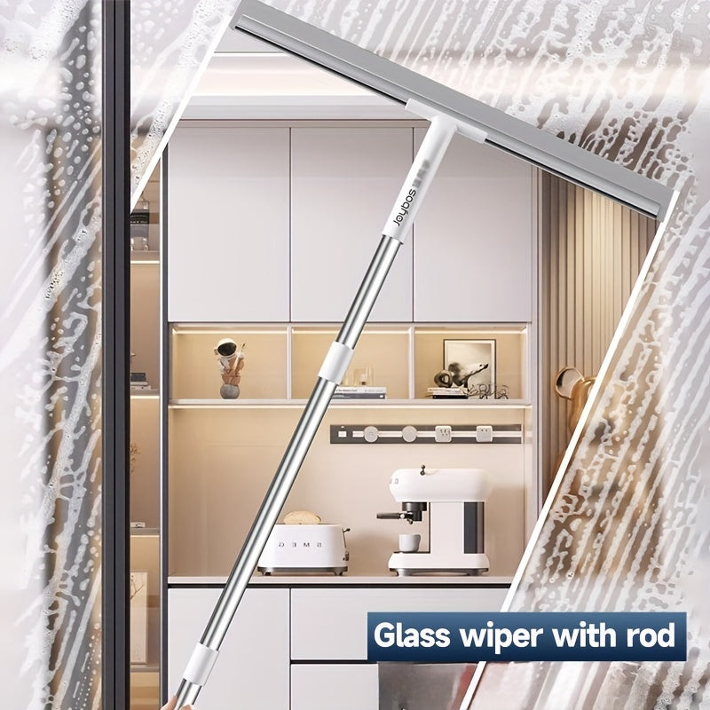 1pc, a Handheld Glass Scraper with a Detachable Rod, Designed for Household Cleaning. This Multifunctional Is Suitable for Countertops, Mirrors, Shower Doors, And Other Cleaning Tasks in The Bathroom And Kitchen