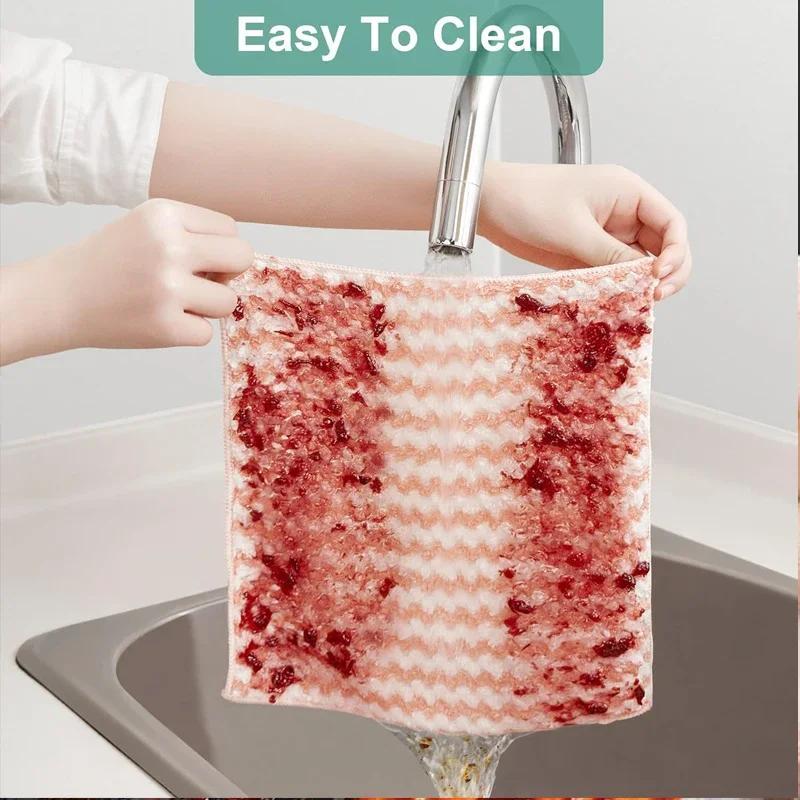 Thickened Velvet Microfiber Cleaning Cloth, High Water Absorption, Ideal for Kitchen Scrubbing Dishes, Ideal for Household Wiping.