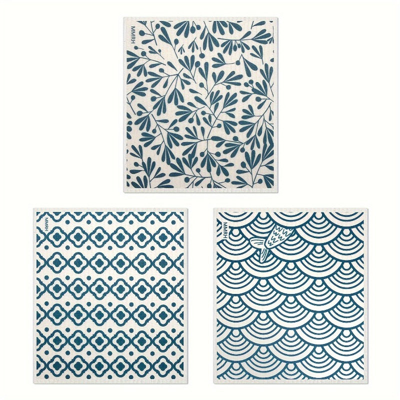 3\u002F6 Pack of Japanese Style Swedish Style Rags, Non- Wood Pulp Fiber, Water-Absorbing Quick-Drying Cleaning Rags, Reusable Decorative Household Kitchen Towels, Living Room, Bedroom - Washable Dish Towels