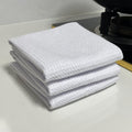 Set of Three Thick Microfiber Waffle Kitchen Towels, Ideal for Cleaning, Measuring 15.75 by 23.62 Inches, Suitable for Baristas And Tea Preparation
