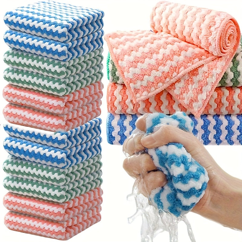 Thickened Velvet Microfiber Cleaning Cloth, High Water Absorption, Ideal for Kitchen Scrubbing Dishes, Ideal for Household Wiping.