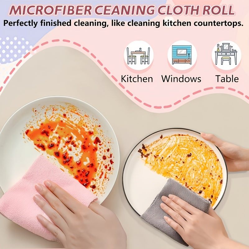 8 Rolls Reusable Cleaning Cloths Suitable for Dishes, Wet Wipes & Dish Towels - Perforated Tear-Off Sheets, Washable & Multipurpose Cloth Roll, Household Cleaning, Commercial Use - Cost-Effective Refills